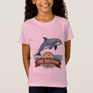 Cute Girls Dolphin Stars Graphic T-Shirt