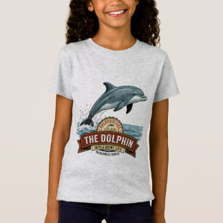 Cute Girls Dolphin Stars Graphic T-Shirt