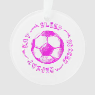 Cute Girls Eat Sleep Soccer Repeat - Youth Player  Ornament