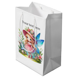 Cute girls fairy lovers customisable medium gift bag