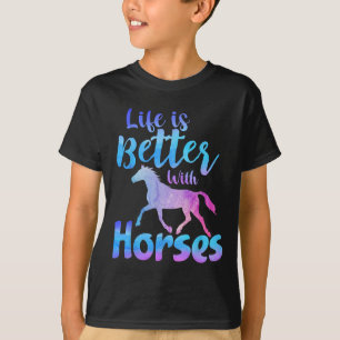Cute Girls Horseback Riding Shirt Life Is Better W