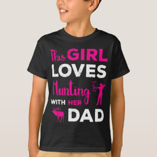 Cute Girls Hunting Gift Dad Daughter Hunting Buddy T-Shirt