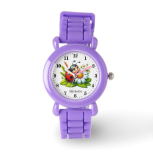 Cute girls ladybug lovers add name watch