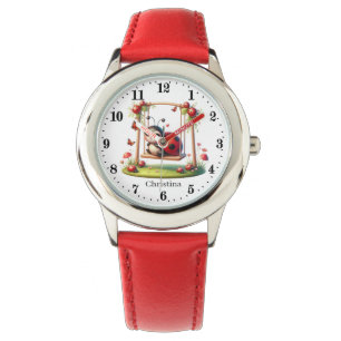 Cute girls ladybug lovers add name  watch