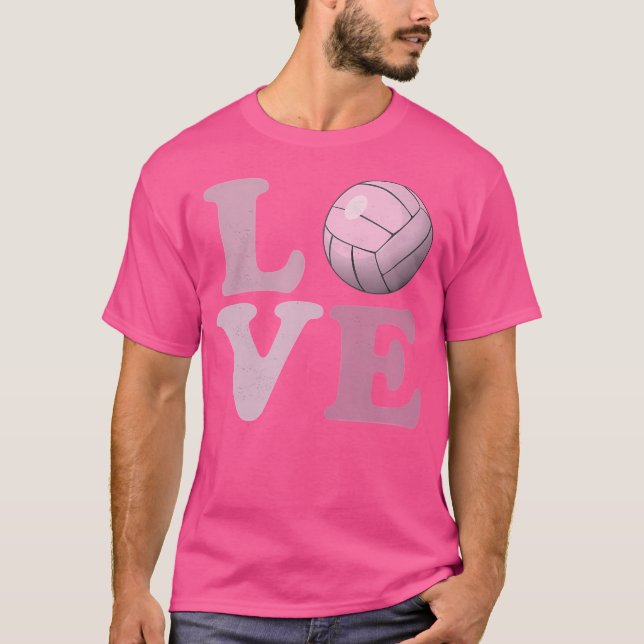 Cute Girls Love Volleyball T-Shirt (Front)