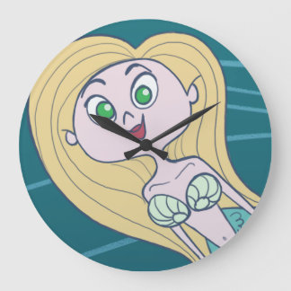 Cute Girl's Mermaid Large Clock