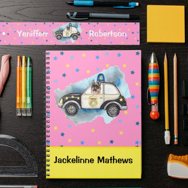 Cute Girls Name Police Dog in Car Notebook (Creator Uploaded)