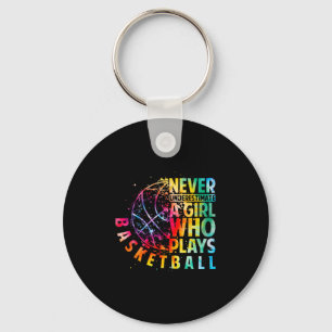Cute Girls Never Underestimate A Girl Who Plays Sk Key Ring