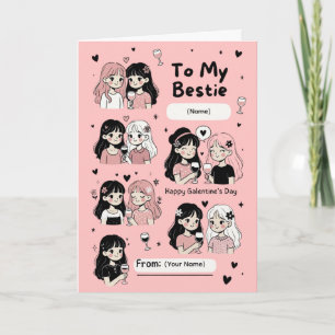 Cute Girls Night Galentine’s Celebration Design Card