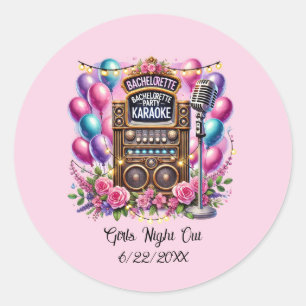 Cute girls night out add name date  classic round sticker