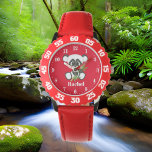 Cute girls panda bear add name watch<br><div class="desc">design by www.etsy.com/Shop/TreasureBoxDigitals</div>