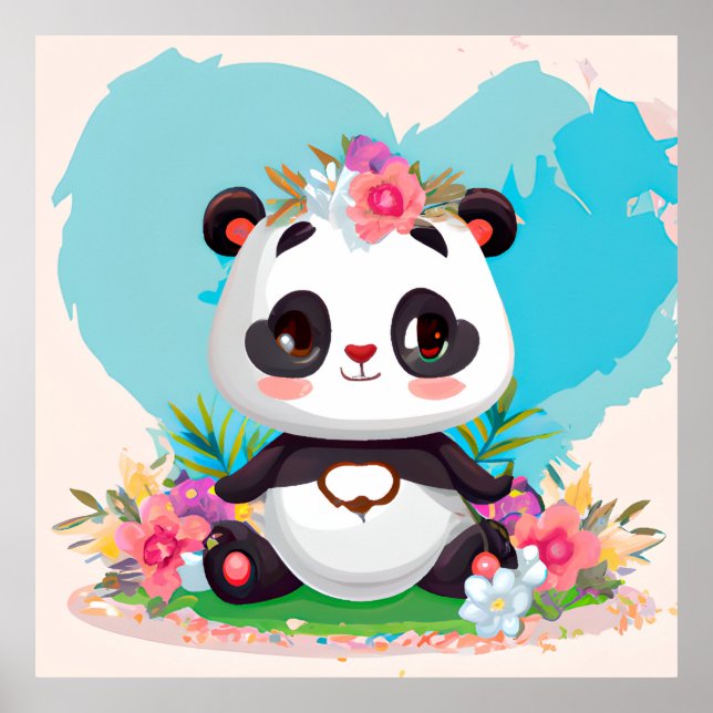 Cute girls Panda bear  Poster (Front)