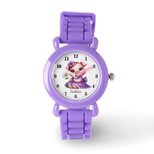 Cute girls pig add name watch