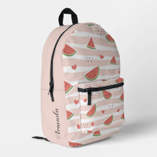 Cute Girl's Pink Watermelon with Name Printed Backpack