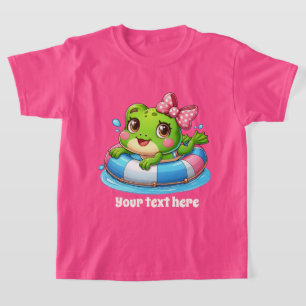 Cute girls pool frog customisable T-Shirt
