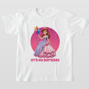 Cute girl's Princess Birthday customisable T-Shirt