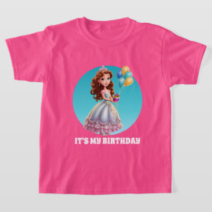 Cute girl's Princess Birthday customisable T-Shirt