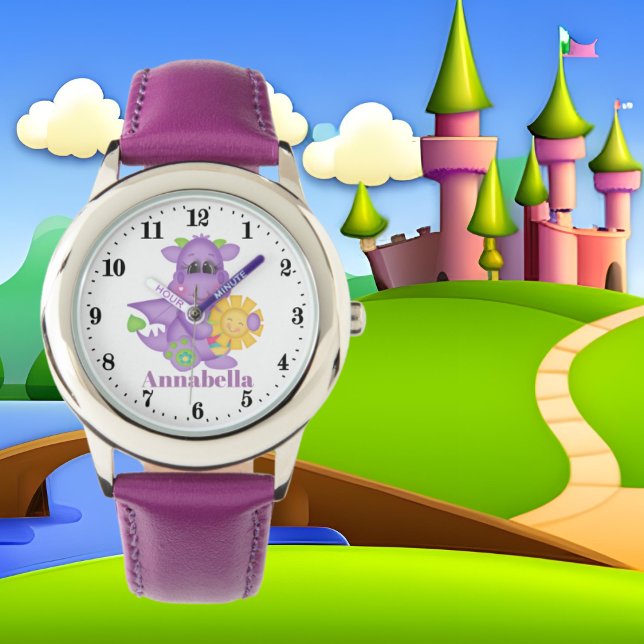 Cute girls purple dragon add name watch (Creator Uploaded)