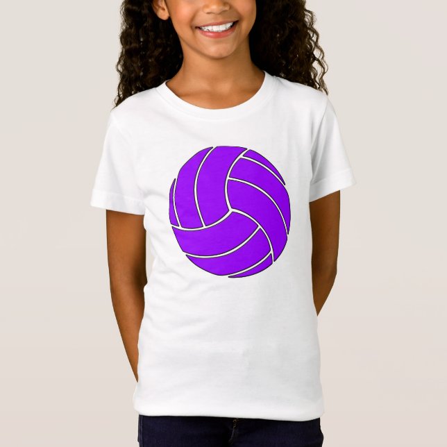 Cute Girls Purple Volleyball Shirt (Front)