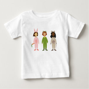 Cute girls pyjama friends theme baby T-Shirt