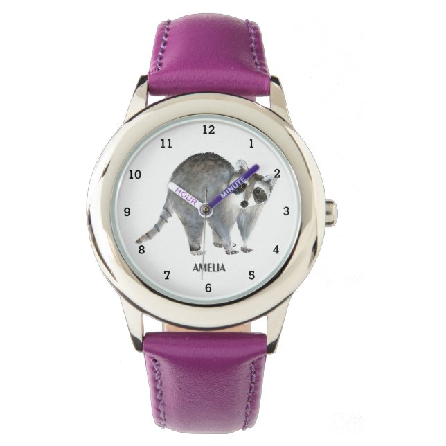 Cute Girls Racoon Animal Kids Wildlife Woodland Watch (Front)