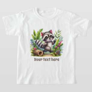 Cute girls racoon lover customisable T-Shirt