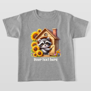 Cute girls racoon lover customisable T-Shirt