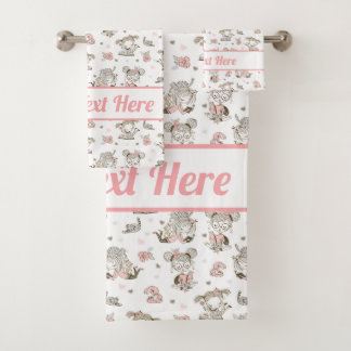 Cute Girls Reading Books Gift Ideas Bath Towel Set