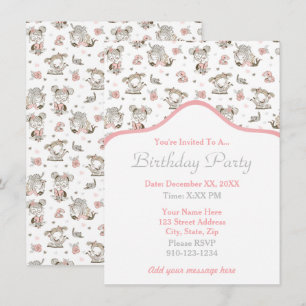 Cute Girls Reading Books Gift Ideas Invitation