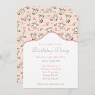 Cute Girls Reading Books Gift Ideas Invitation