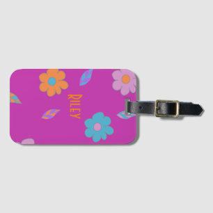 Cute Girls Retro Flower Luggage Tag