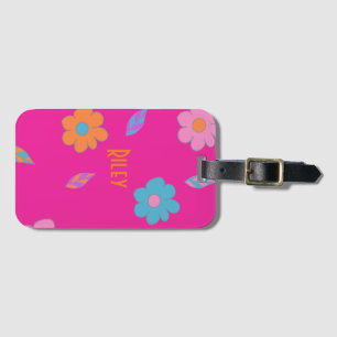 Cute Girls Retro Flower Luggage Tag