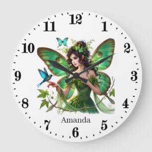 Cute girls room butterfly fairy  large clock