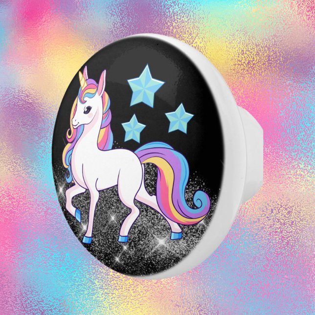 cute girls room decor unicorn Ceramic Knob (Creator Uploaded)