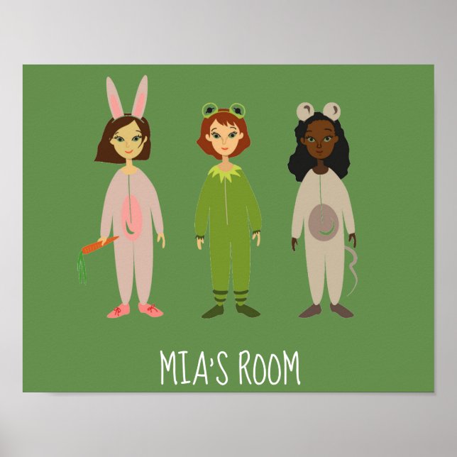 Cute girl's room pyjama party theme poster (Front)