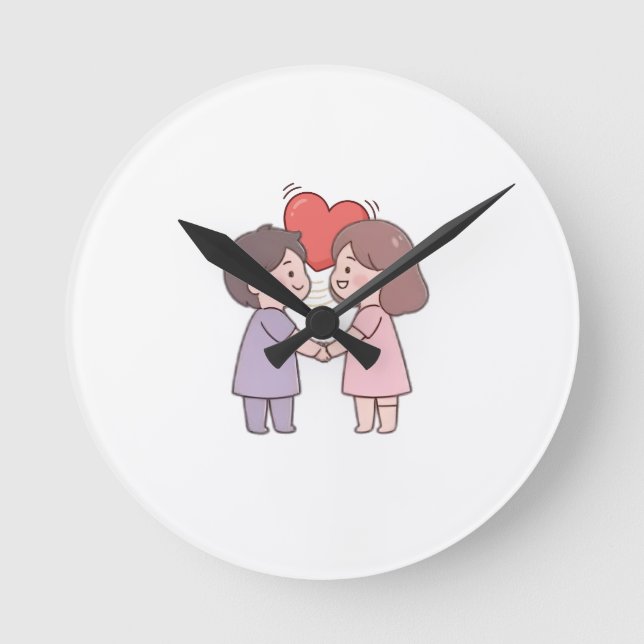 cute girls round clock (Front)