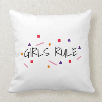 Cute Girls Rule Funny Geometric Pattern Cushion