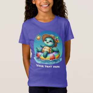 Cute girls sea turtle customisable T-Shirt