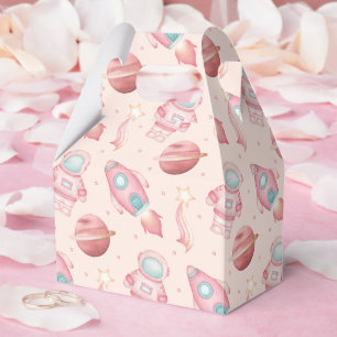 Cute Girls Space Birthday Pink Astronaut Favour Box