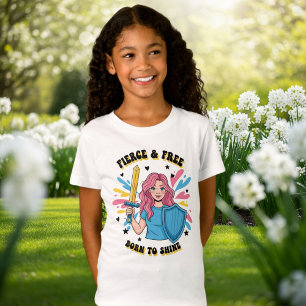 Cute Girls' T-Shirt with Graphic Illustration