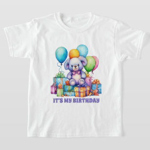 Cute girl's Teddy bear Birthday party T-Shirt