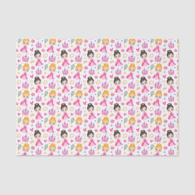 cute girls tiled Princess pattern  Tissue Paper (Front)