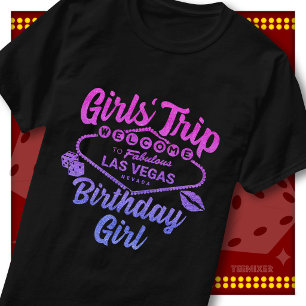 Cute Girls Trip Vegas Birthday Girl Party Squad T-Shirt