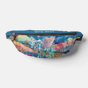 Cute girls unicorn add name bum bags