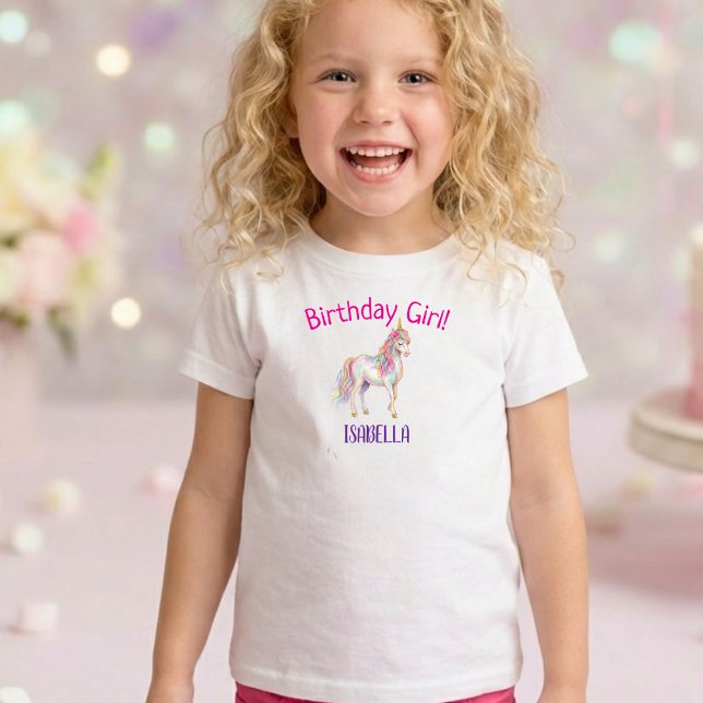Cute Girls Unicorn Birthday  T-Shirt (Creator Uploaded)