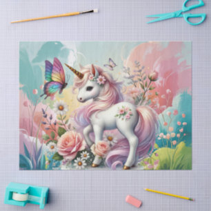 Cute girls unicorn lovers decoupage tissue paper