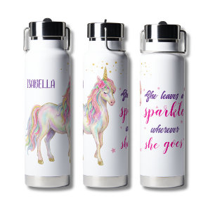 Cute Girls Unicorn Water Bottle