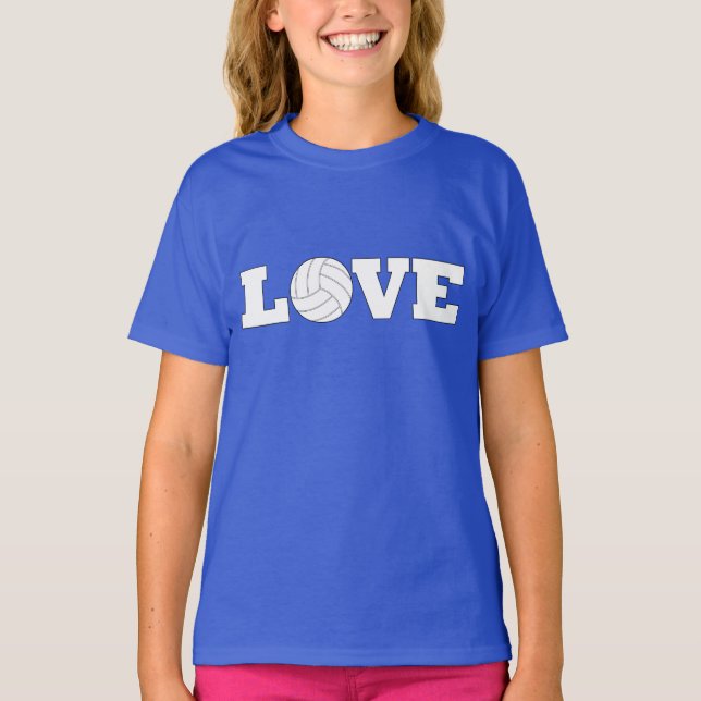 Cute Girls' Volleyball LOVE Player T-shirt (Front)