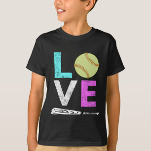 Cute Girls & Womens LOVE Softball Design for T-Shirt
