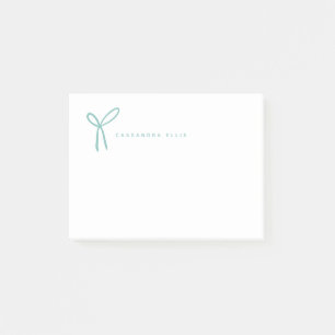 Cute Girly Aqua Ribbon Bow Stationery Post-it Notes
